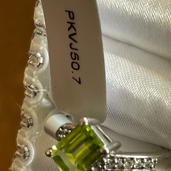 NWT SET!! 4.62 ct CHANGBAI PERIDOT TOPAZ EARRINGS/RING SIZE 7. Ltd Edit 1 of 77! - Picture 10 of 10